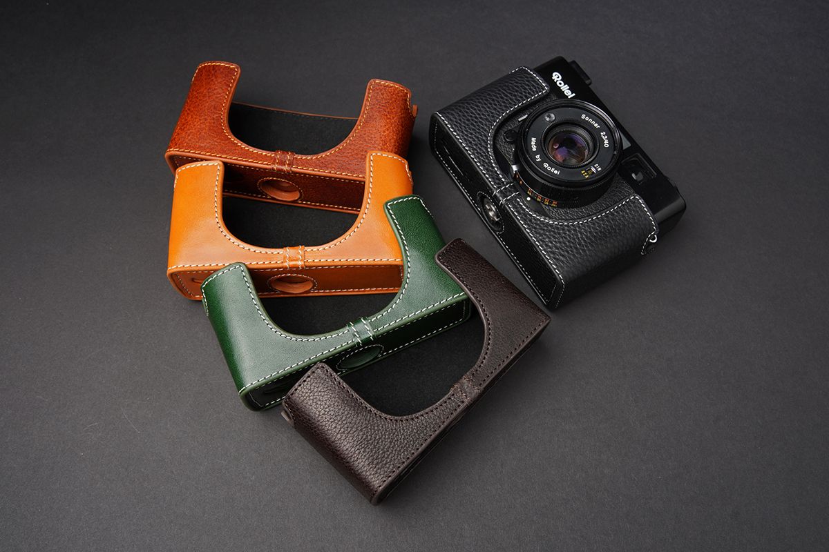 Real Leather Half Camera Case Bag Cover for Rollei XF35